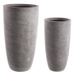 Set 2 ghivece Cement, Fibra de sticla, Gri inchis, 32 42x32 42x62 78 cm, BIZZOTTO