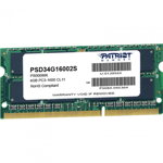 Memorie PC3-12800  4GB DDR3 1600MHz, PATRIOT MEMORY