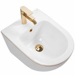 Set vas WC CARLO Mini Flat + bidet CARLO Mini White Gold Edge