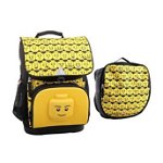 Ghiozdan scoala Optimo + sac sport, LEGO Core Line - design Minifigures Heads, LEGO