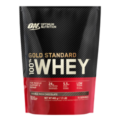 Pudra proteica din zer cu aroma de ciocolata 100% Whey Gold Standard, 465 g, Optimum Nutrition