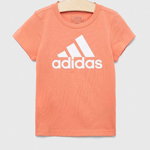 adidas tricou de bumbac pentru copii G BL culoarea portocaliu, adidas