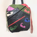 Rucsac handmade multicolor cu pisicute,unicat, Shopika