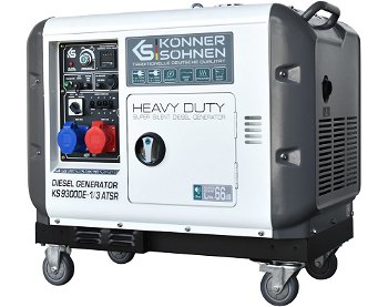 Generator de curent 7.5 kW diesel - Heavy Duty - insonorizat - Konner & Sohnen - KS-9300DE-1/3-ATSR-Super-Silent