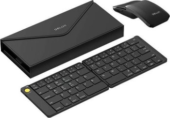 Set tastatură fără fir pliabilă Delux Kf10 și mouse Mf10pr, DeLux