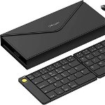 Set tastatură fără fir pliabilă Delux Kf10 și mouse Mf10pr, DeLux