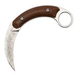 Cutit karambit vanatoare IdeallStore®, Hell Claw, maro, 14 cm, otel damasc, teaca tactica