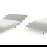 Pat matrimonial gri/bej tapițat cu spațiu de depozitare cu somieră 160x200 cm Mattis – Meise Möbel, Meise Möbel