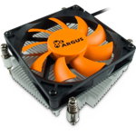 Cooler procesor Argus T-200, Inter-Tech, 600 - 1800 rpm, 80 mm, 4 pini, 85 W, Negru / Portocaliu