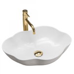 Lavoar Pearl Shiny ceramica sanitara alb lucios – 51,5 cm, Rea