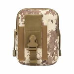 Borseta mica Pufo Army pentru curea, 17 x 12 cm, maro/camuflaj