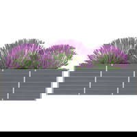 Strat inaltat gradina, VIDAXL, 320x40x77 cm, Otel, Gri