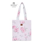 Sacosa textila Maxi pentru mamici 38x40 cm din bumbac Peonie Pink