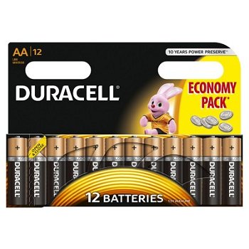 Set 12 baterii Duracell Basic, tip AA