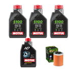 PACHET REVIZIE ATV CF MOTO CFORCE, 3X ULEI MOTOR MOTUL 5100 10W40, ULEI CUTIE MOTUL HD 80W90 SI HIFLO FILTRU HF152