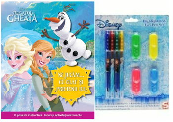 Set carte + jucărie - Disney Highlighter & Gel Pen, nobrand