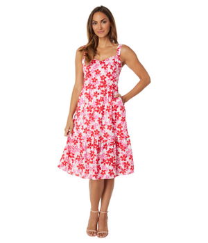 Imbracaminte Femei REIGNING CHAMP Martie Tie Back Dress in Exploded Daisies Pink Multi, REIGNING CHAMP