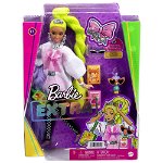 Papusa Barbie Extra cu par lung verde neon