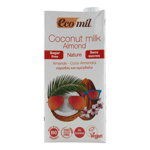 Bautura vegetala din cocos cu migdale fara zahar, fara gluten Ecomil Nature, bio, 1000 ml, Ecomil