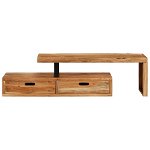Comoda TV vidaXL, lemn masiv de acacia, 22.53 kg, 112 x 30 x 40 cm