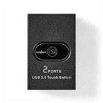 Switch USB 2 porturi negru Nedis