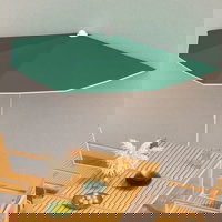 Umbrela de gradina cu stalp vidaXL, verde, 180x90 cm, semirotunda, 1.3 kg