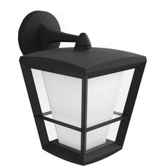 Aplică felinar în jos cu LED integrat Philips Hue Econic 15W 1150 lumeni, lumină RGBW, pentru exterior IP44, negru