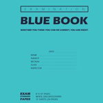 Examination Blue Book, Wide Ruled, 12 Sheets (24 Pages), Blank Lined, Write-in Booklet (Royal Blue) - Inc, Inc