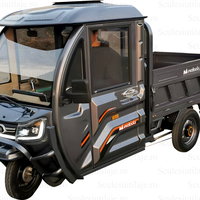 Triciclu Electric Cargo TRCB1500, Putere maxima 3800W, Viteza maxima 25 km/h, Autonomie 60 km in conditii optime, Baterie 72 V/58 Ah, Greutate admisa 776 kg, fara permis, EVOTOOLS