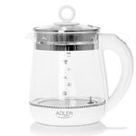 Fierbator de apa Adler AD 1299, 2200 W, 1.5 L (Alb/Transparent), Adler