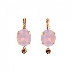 Cercei placati cu Aur roz de 24K, cu cristale Swarovski, Tiara Day | 1023/2-2333RG6, Roxannes - Mariana Jewellery