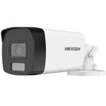 Camera de supraveghere Hikvision Smart Hybrid cu LED alb si IR 40m, 2MP, 2.8mm, microfon incorporat, IP67, DS-2CE17D0T-LFS(2.8mm), Hikvision