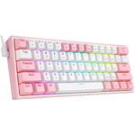 Gaming Fizz Pro RGB White Pink Mecanica Red Switch, Redragon