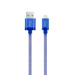 Cablu de date Goui Metallic G-LC8PIN-02B, USB - Lightning, 1m, Albastru, Goui