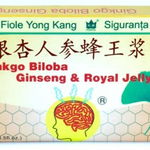 Supliment alimentar Ginkgo Biloba + Ginseng + Royal Jelly, 10 fiole, YONG KANG