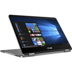 Notebook / Laptop 2-in-1 ASUS 14'' VivoBook Flip 14 TP401NA, FHD Touch, Procesor Intel® Pentium® N4200 (2M Cache, up to 2.5 GHz), 4GB, 64GB eMMC, GMA HD 505, Win 10 Home, Grey