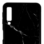 Protectie Spate Just Must Glass Print Black Marble JMGPA718BKM pentru Samsung Galaxy A7 2018 (Negru/Alb)