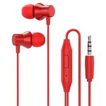 Căști Lenovo HF130 Stereo, mufă de 3,5 mm, microfon, buton de înregistrare, roșu