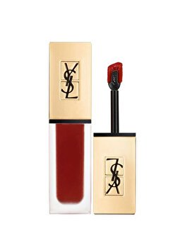 Ruj lichid Yves Saint Laurent, Tatouage Couture Matte Stain, 08 Black Red Code, 6 ml