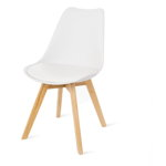 Set 2 scaune cu picioare din lemn de fag Bonami Essentials Retro, alb, Bonami Essentials