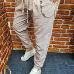 Pantaloni de vara casual, Textura IN, lanț inclus - PNT149, 