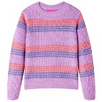 Pulover pentru copii tricotat, dungi liliac și roz, 104, vidaXL