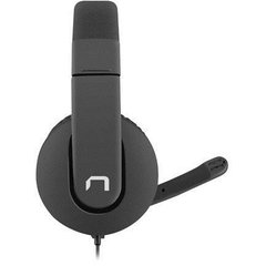 Casti office cu microfon NATEC RHEA, stereo, drivere neodymium, microfon omnidirectional, pernite piele, control volum, Negru