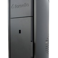 Centrala pe peleti Fornello Royal B BLACK 30 kw, complet echipat cu pompa de circulatie, vas expansiune, supapa de siguranta, buncar de peleti 30 kg, automatizare, culoare negru, pana la 200 mp