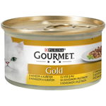 PURINA Gourmet Gold Duo, Vită și Pui, conservă hrană umedă pisici, (în sos), 85g, Gourmet