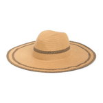 Accesorii Femei Nordstrom Rack Border Brim Panama Hat Dark Natural Combo