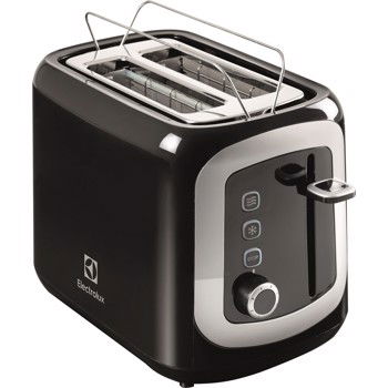 Prajitor de paine Electrolux EAT3300, 940 W, 2 felii, suport pentru chifle, negru/argintiu