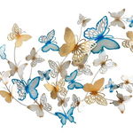 Decoratiune de perete Butterflies Light Pink, Mauro Ferretti, 132x95.5 cm, fier, multicolor, Mauro Ferretti