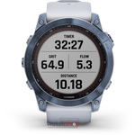 Ceas inteligent, Garmin, Fenix 7X Saphire Solar, Gresie Ti, Cu curea din silicon, Alb