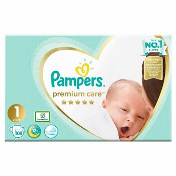 Scutece Pampers Premium Care 1 New Born 2-5 kg 108 bucati